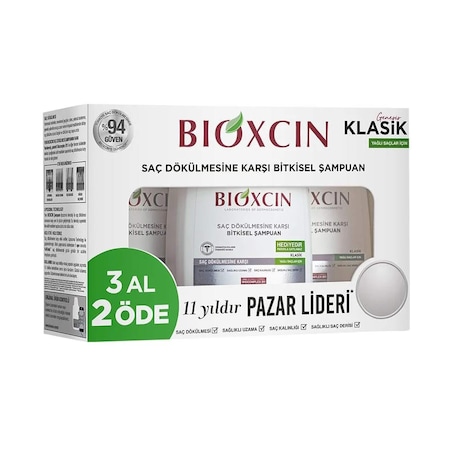 Bioxcin Genesis Yağlı Saçlar için Saç Dökülmesine Karşı Bitkisel Şampuan 3 x 300 ML