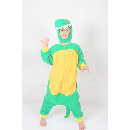 Başlıklı Çocuk Kigurumi Dinozor Kostümü Hayvan Kostümü