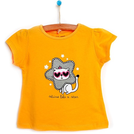 Hellobaby Basic Kız Bebek Tshirt 23YHLBKTST002 Sarı
