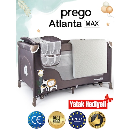 Prego Atlanta Max Alt Açma Üniteli Oyun Parkı 70 120 Cm + Yatak H