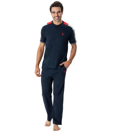 U.s. Polo Assn. Erkek Kısa kol Düğmeli Yaka Pijama Takımı 001