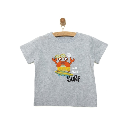 Hellobaby Basic Baskılı Tshirt Erkek Bebek 24yhlbetst064 Grimelanj 24YHLBETST064_GriMelanj