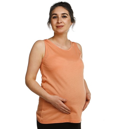 Baby Mom Kolsuz Rahat Kalıp Pamuklu Hamile Tshirt 23YBMMAHKT012 Koyu Turuncu