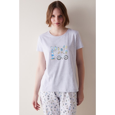 Penti Spring Days Gri Pantolon Pijama Takımı Pn1y58nq24ıy-agj