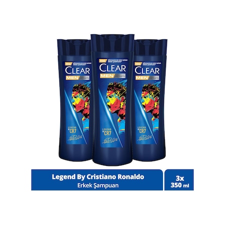 Clear Men Kepeğe Karşı Etkili Şampuan Legend By CR7 3 x 350 ML