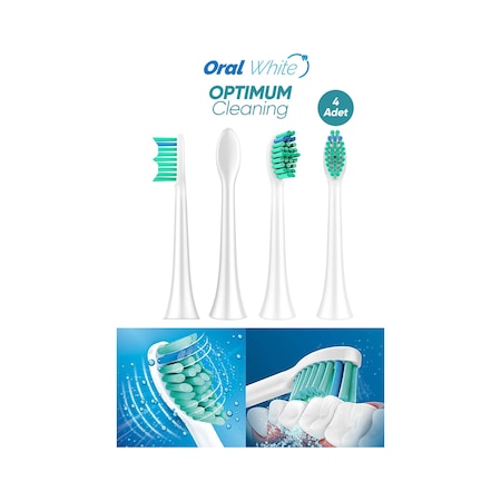 Oral White Sonic Optimum Cleaning Philips Sonicare Uyumlu 4 Adet