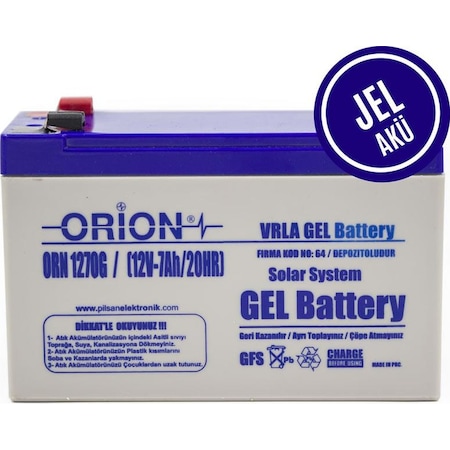 Orion Orn1270g 12v 7ah Jel Akü