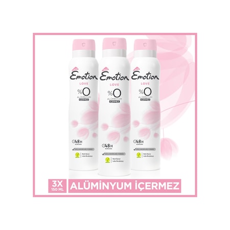 Emotion Love 48H Kadın Sprey Deodorant 3 x 150 ML