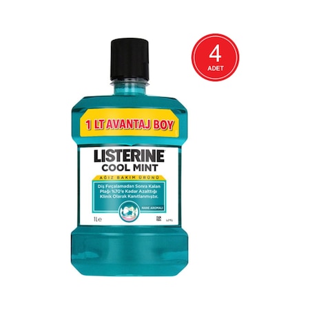 Listerine Cool Mint Ağız Bakım Suyu 4 x 1 L