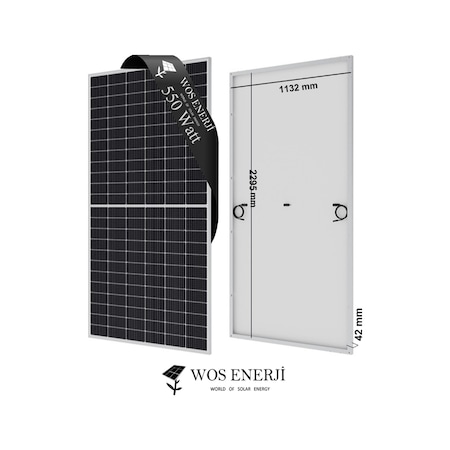 Wos Enerji 144 HC 550 W Güneş Paneli Monokristal Perc Solar Panel