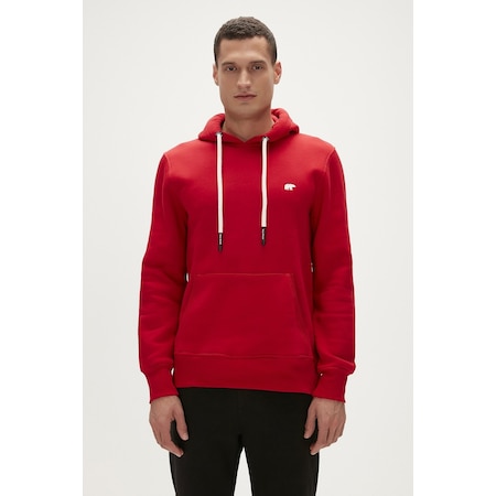 Bad Bear Simple Hoodie Crimson Red Kırmızı Erkek Kapüşonlu Sweatshirt-kırmızı