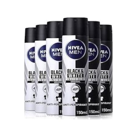 Nivea Men Invisible Black&White Original Erkek Sprey Deodorant 150 ML x 6