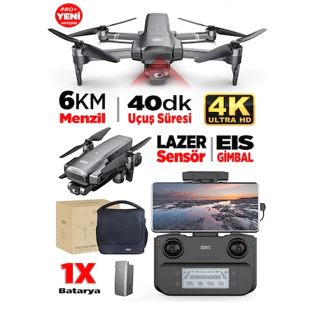 SJRC F22 S2 Pro+ 4K Kameralı Drone Seti - 6KM Menzil+Çarpışma Sensörü+40 Dakika Uçuş Süresi+Çanta+EIS Gimbal