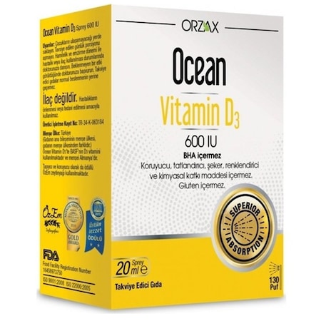 Ocean Vitamin D3 600 IU Sprey 20 ML