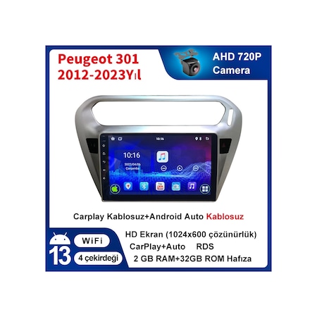 Peugeot 301 2012-2023yıl Carplay 9inç 2/32gb Multimedya