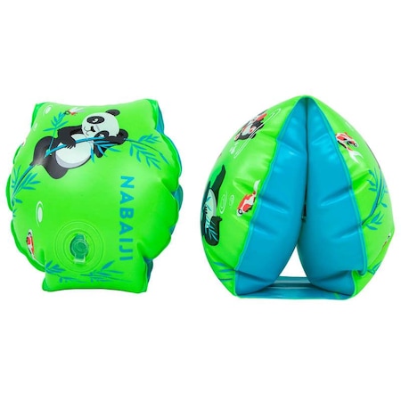 Çocuk Yüzücü Kolluğu Panda Baskılı Yeşil 11-30 Kg
