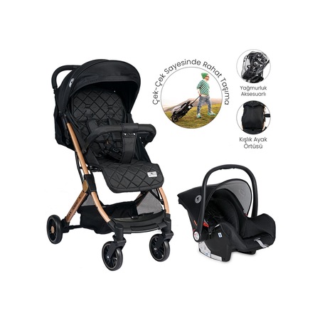 Lorelli Fiorano Kabin Boy & Travel Set Bebek Arabası - Black