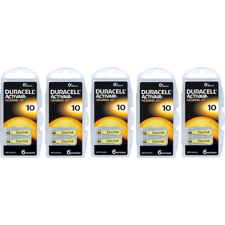 Duracell Activair 10 Numara PR70 İşitme Cihazı Pili 6'lı 5 Paket