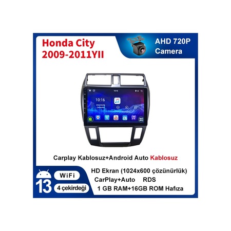 Honda City 2009-2011yıl Carplay 9inç 1-16gb Multimedya