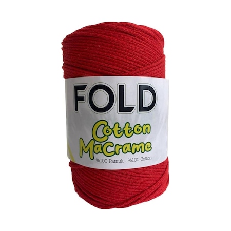 Fold Cotton Makrome - Kırmızı Pamuk Ip 200 Gram