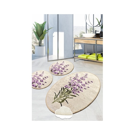 Lavender Djt 3 Lü Set Banyo Paspası Klozet Takımı