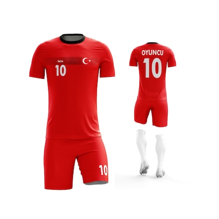 Acr Giyim Kişiye Özel Futbol Forması - Dizayn: Kırmızı & Beyaz 19