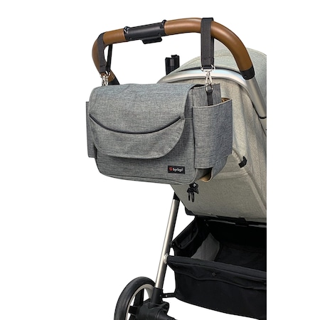 Bye Bye Stroller Bag Bebek Arabası Düzenleyici Çanta Sade Gri