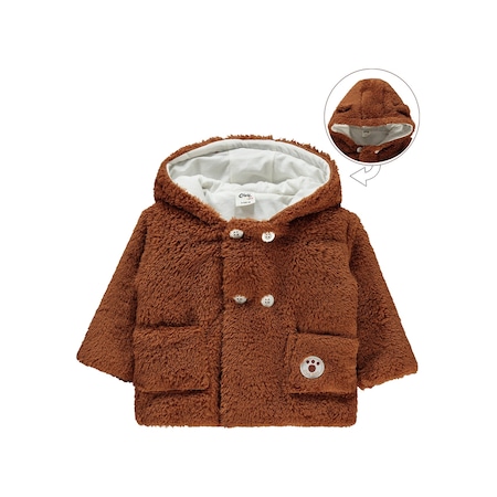 Civil Baby Erkek Bebek Kapüşonlu Mont 6-18 Ay Kahverengi 21330f887k31-1