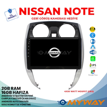 Nissan Note Androıd 12 Carplay Seslı Komut Multimedya - Myway