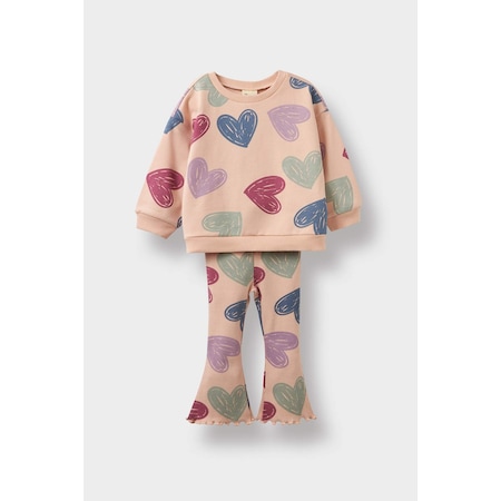 Defacto Kız Bebek Kalp Desenli 2li Takım F0516a525aupn672 Pembe