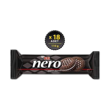 Eti Nero Kakaolu Kremalı Bisküvi 18 x 110 G