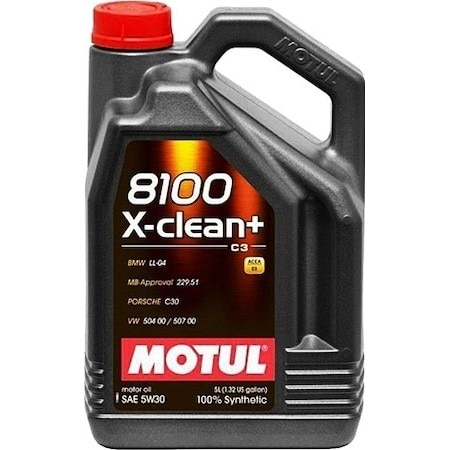 Motul 8100 X-Clean+ C3 5W-30 Tam Sentetik Motor Yağı 5 L