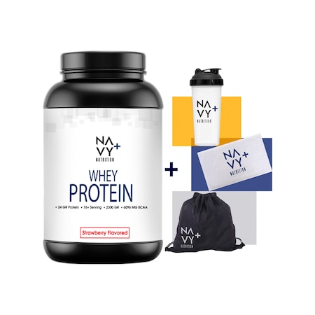 Navy Plus Nutrition 2300 G Whey Protein Tozu + Shaker + Çanta + Havlu