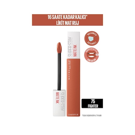 Maybelline New York Super Stay Matte Ink Likit Ruj 75 Fighter