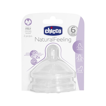 Chicco Naturalfeeling 6 Ay+ Hızlı Akış Biberon Emziği 2'Li