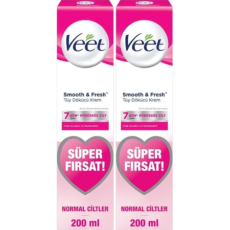 Veet Smooth & Fresh Normal Ciltler için Tüy Dökücü Krem 200 ML x 2