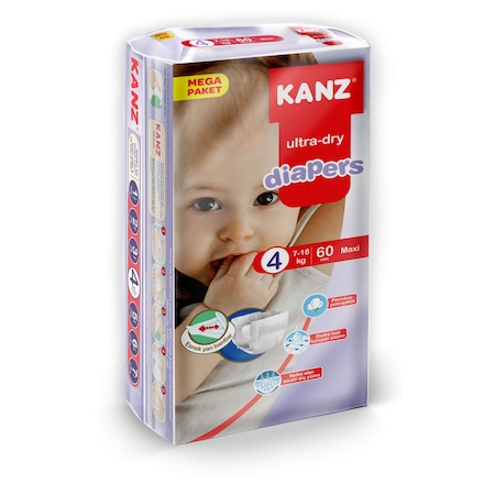 Kanz Bebek Bezi 4 Numara Maxi 60 Adet Mega Paket