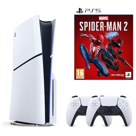 Sony Playstation 5 Slim 1 TB Standart Edition Konsol + 2 Kol + PS5 Spider-Man 2 (İthalatçı Garantili)
