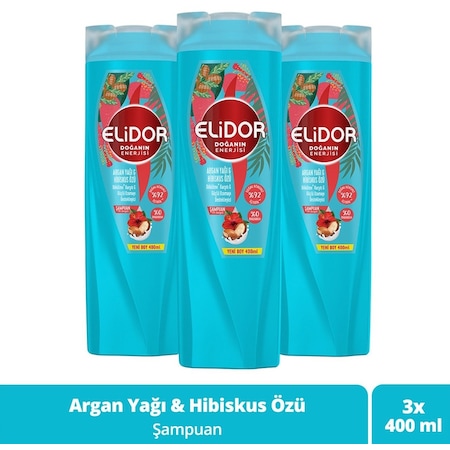 Elidor Argan Yağı & Hibiskus Özü Şampuan 3 x 400 ML