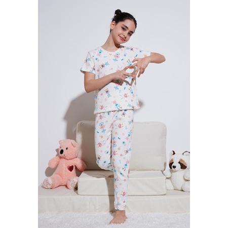 Lela Kız Çocuk Pijama Takımı 6651002 Şeker Pembe