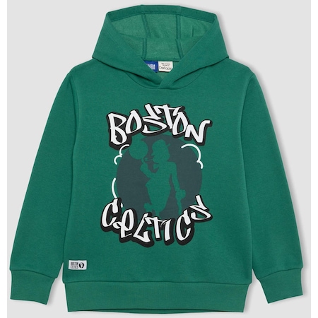 Defacto Erkek Çocuk NBA Boston Celtics Kapüşonlu Kalın Sweatshirt B4909A823WNGN215