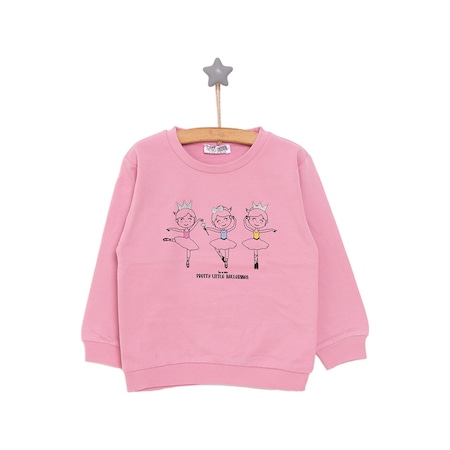 HelloBaby Basic Az Şardonlu Balerin Desenli Sweatshirt Kız Bebek