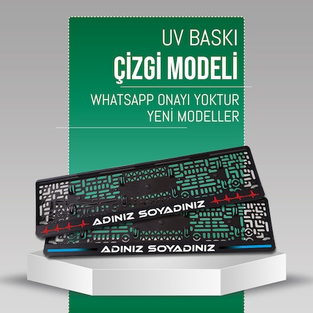 Çizgi Plakalık Yeni Logo, 2 Adet Premium Uv Baskılı Plakalık