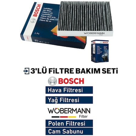 Wöbermann+Bosch Skoda Fabia 1.4 Tdi Filtre Bakım Seti 2003-2008 3k