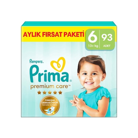 Prima Bebek Bezi Premium Care 6 Numara 93 Adet Aylık Fırsat Paketi