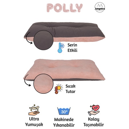 Polly Çift Taraflı Kullanılabilen Kedi Minderi Pembe 35 X 50