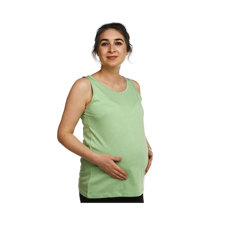 Baby Mom Kolsuz Rahat Kalıp Pamuklu Hamile Tshirt 23YBMMAHKT012 Yeşil