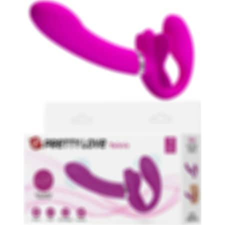 Lilitu Shop Pretty Love USB Şarjlı Çift Taraflı Strapon Teknolojik G-Spot Vajinal Vibratör