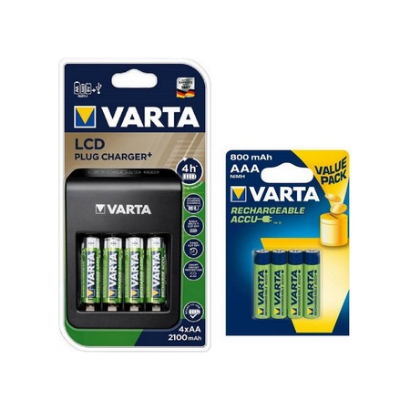 Varta Lcd Plug Şarj Cihazı 4*2100 Aa 4*800 Aaa Şarjlı Pil