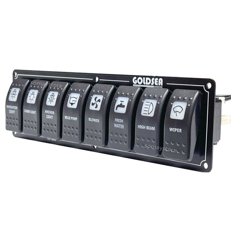 Goldsea 8 Anahtarlı Slim Model Switch Panel 12-24v Kontrol Panell